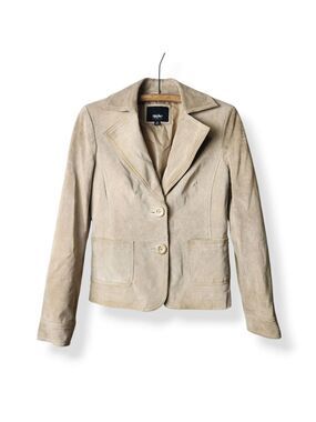 Vintage Mossimo Tan Leather Suede Blazer Jacket Small